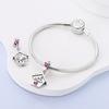 Charm Bead Charms copper Happy Home Pink Heart Bead Charms Compatible With Charm Bead Charms Plata Authentic Bracelets Bead Charms Women Jewellery Mak