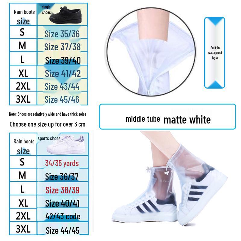Men's & Women's Non-Slip Waterproof Overshoes - Thick, Wear-Resistant, High-Top Rain Boot Covers for Children & Adults