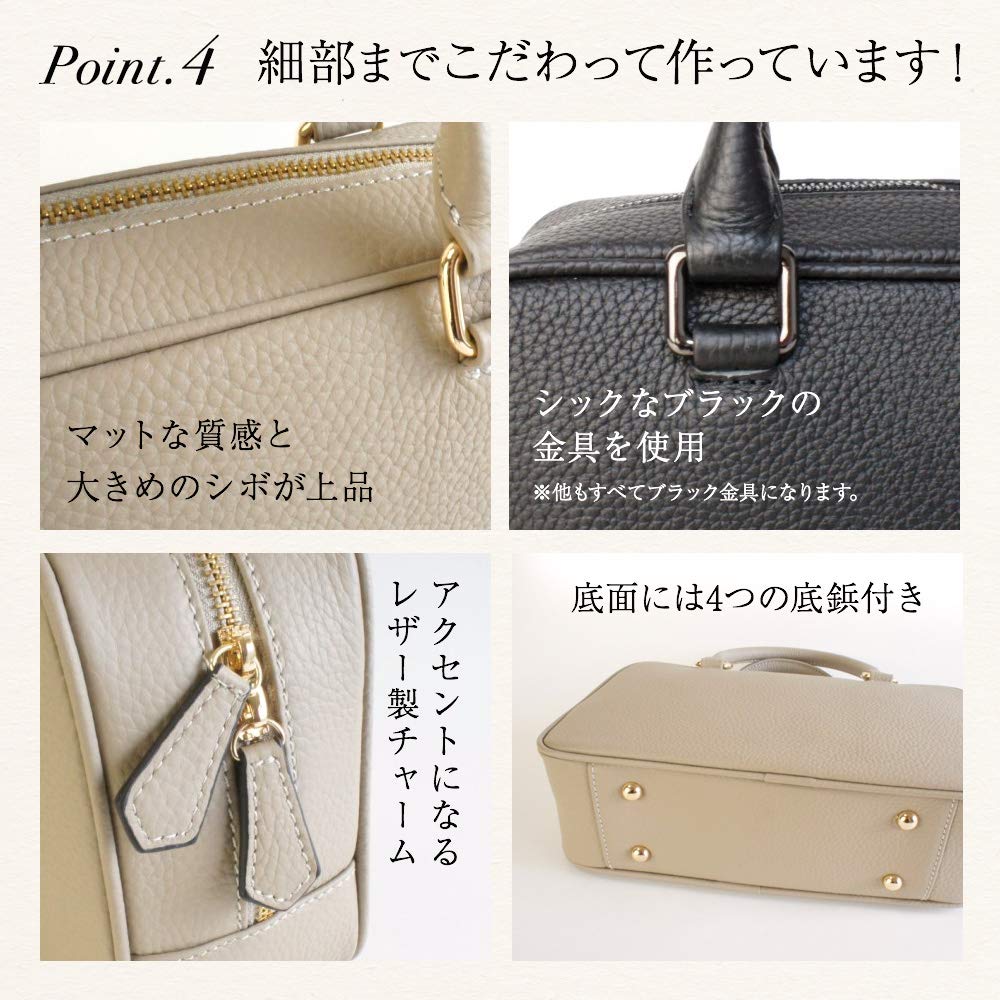 Genuine Leather Shoulder Bag Handbag Leather Crossbody Simone Black Black [Notre Favorie] Women's