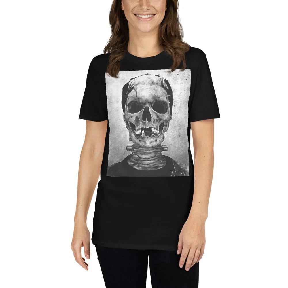 FRANKEN SKULL TRENDY FUN GRAPHIC Short-Sleeve Unisex T-Shirt S