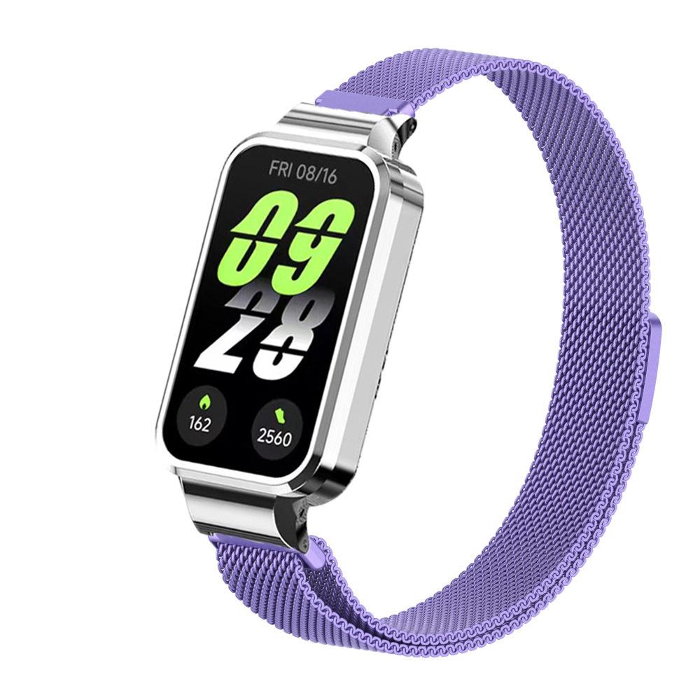Xiaomi Smart Band 9 Active İçin Milan Kordon Metal Koruyucu Kılıf Tampon Manyetik Halka Bileklik Redmi band 3Watch İçin