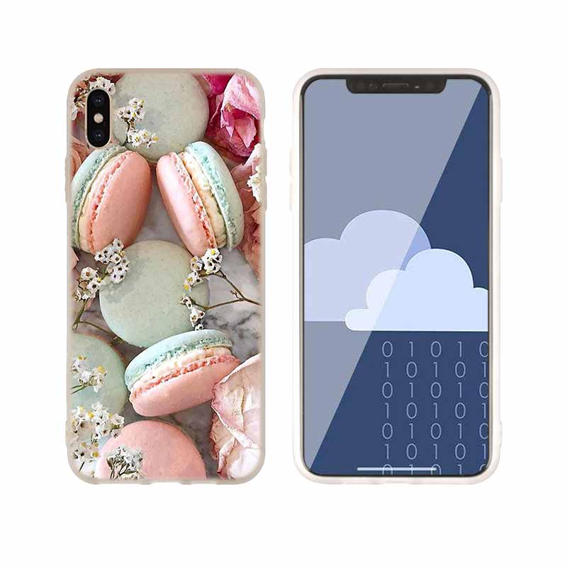 Macarons Cake Soft Silicone Case For iPhone 13 11 12 Pro X XS Max XR 6 6S 7 8 Plus SE Mini Cover
