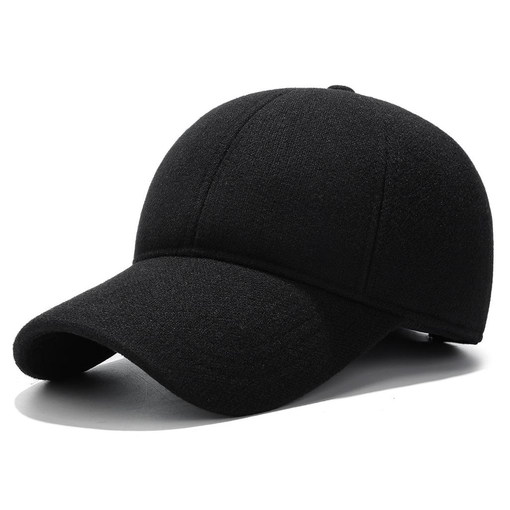 Winter Middle-Aged Baseball Cap Woolen Ear Protection Velvet Warm Cap Old Man Cap