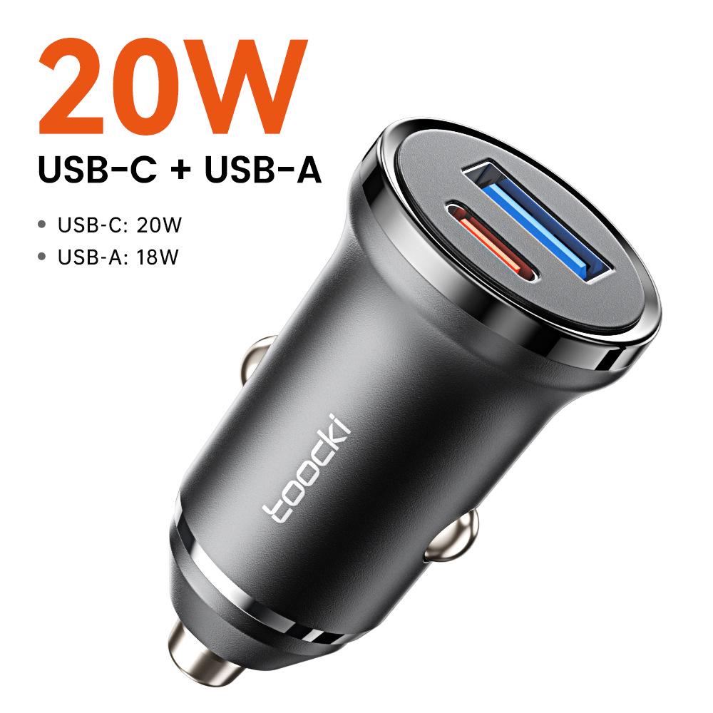 Tuqi Dual USB Car Charger 30W - Fast Charging 20W Converter for Cigarette Lighter Port