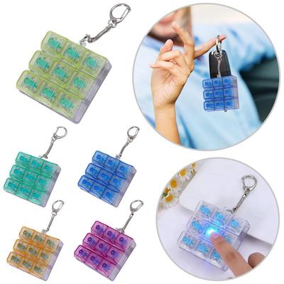 Rgb Mini Keyboard Stress Relief Toy Keychain Pendant Light-Up Fingertip Button Toy For Children Adults Relieve Stress
