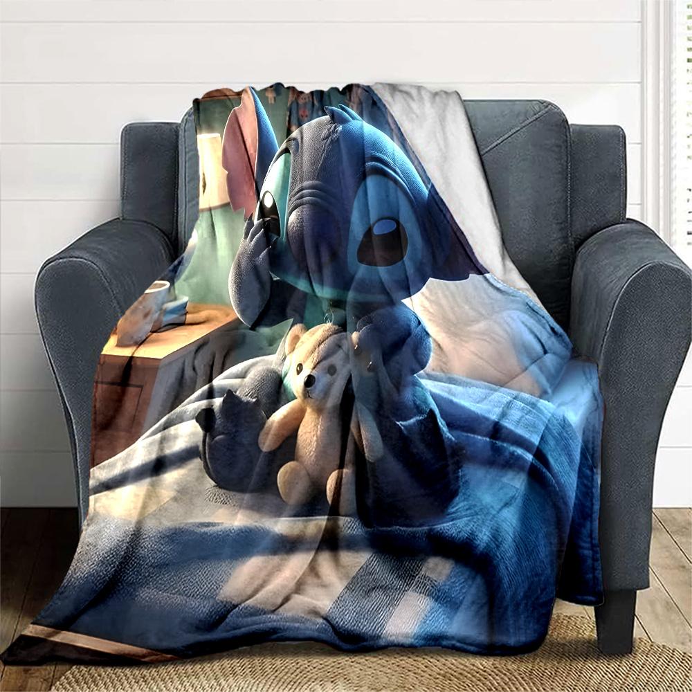 1pc S-Stitch9 Blanket, Gift, for Men and Women, Soft Blanket, Good for Sofa Bed Couch Travel, Lightweight Flannel Blanket