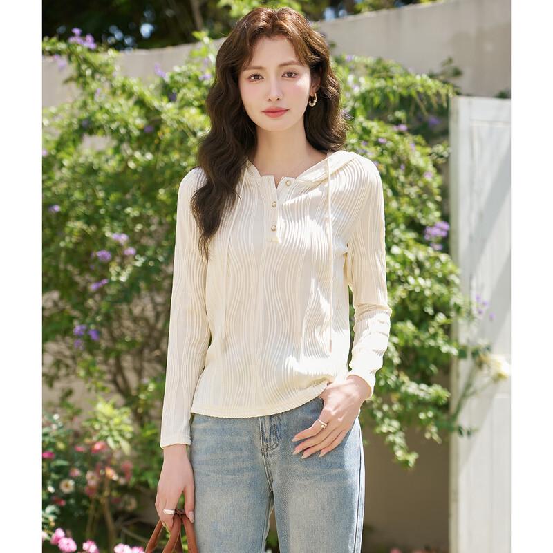 

Mokana Women s Korean Style Hooded Long-Sleeve Shirt M