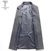 Men's Autumn and Winter Long Wool Over-the-Knee Trench Coat