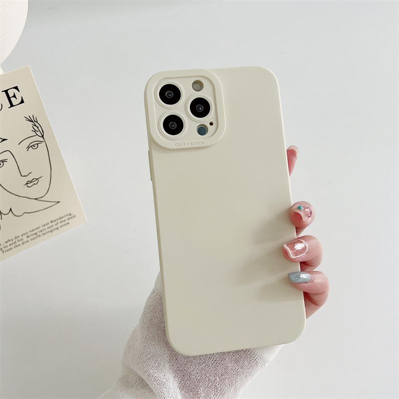 Colorful Soft Silicone Case For iPhone 15 14 Pro Max 13 12 Mini 11 Pro Max 7 8 SE 2020 Camera Protection Phone Cover