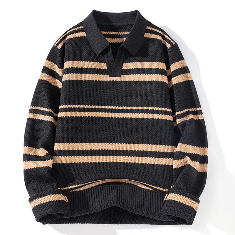 2025 Autumn/Winter Henley Collar Men's Knit Base Layer Sweater