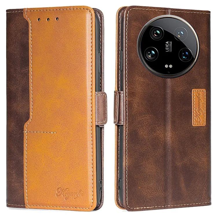 

Для Xiaomi 14 Ultra Case двухцветный кожаный флип-кошелек-кошелек для телефона