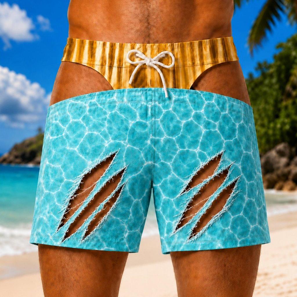 Men's American Flag Quick-Dry Summer & Fall Beach Swim Trunks - Casual Plus Size Shorts