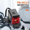 Motorcycle USB-C Fast Charger PD+QC3.0 60W Waterproof Socket Type C Cell Phone 12V/24V Vehicle-Mounted Charger Adapter Accessory