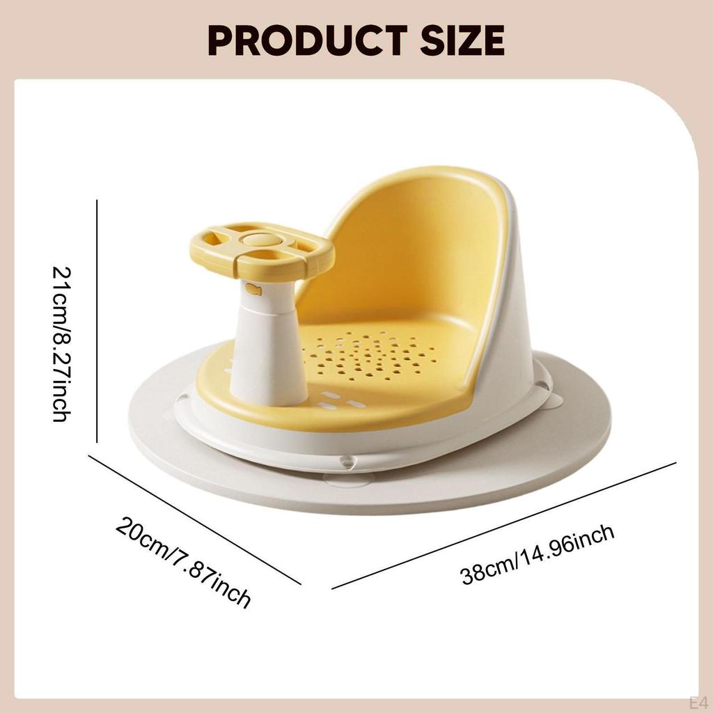 Baby Bath Seat Support Chair Stability with Suction Cups Sit up Bathing khaki