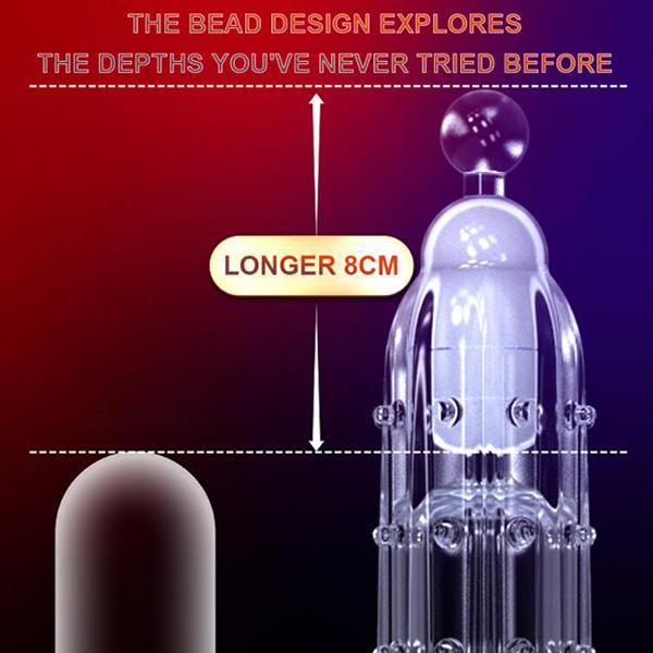 Highly Elastic Crystal Condom Reusable Penis Extender Sleeve Delay Ejaculation Penis Enlargement Intimate Goods Sex Toys for Men