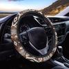 15inch Cow Sunflower Auto Steering Wheel Cover for Women Men Sunflower Lover,Brown Cowhide Steering Wheel Cover Protector Accessory Elastic and Anti