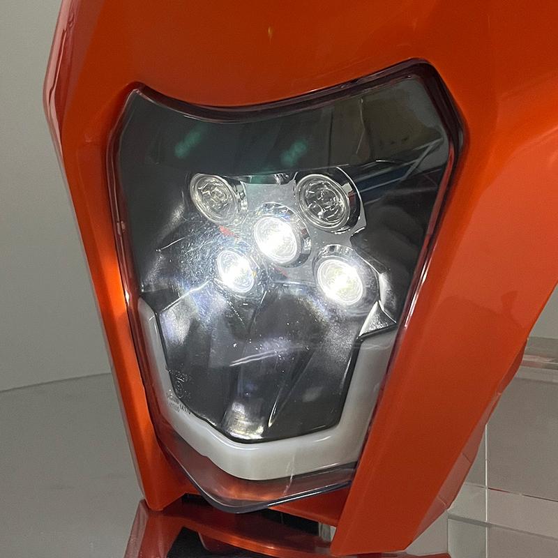 Motorcycle Headlight LED Enduro for KTM EXC XC SX MX XC 125 250 300 450 Universal Supermoto Dirt Bike Motocross Headlights Plate