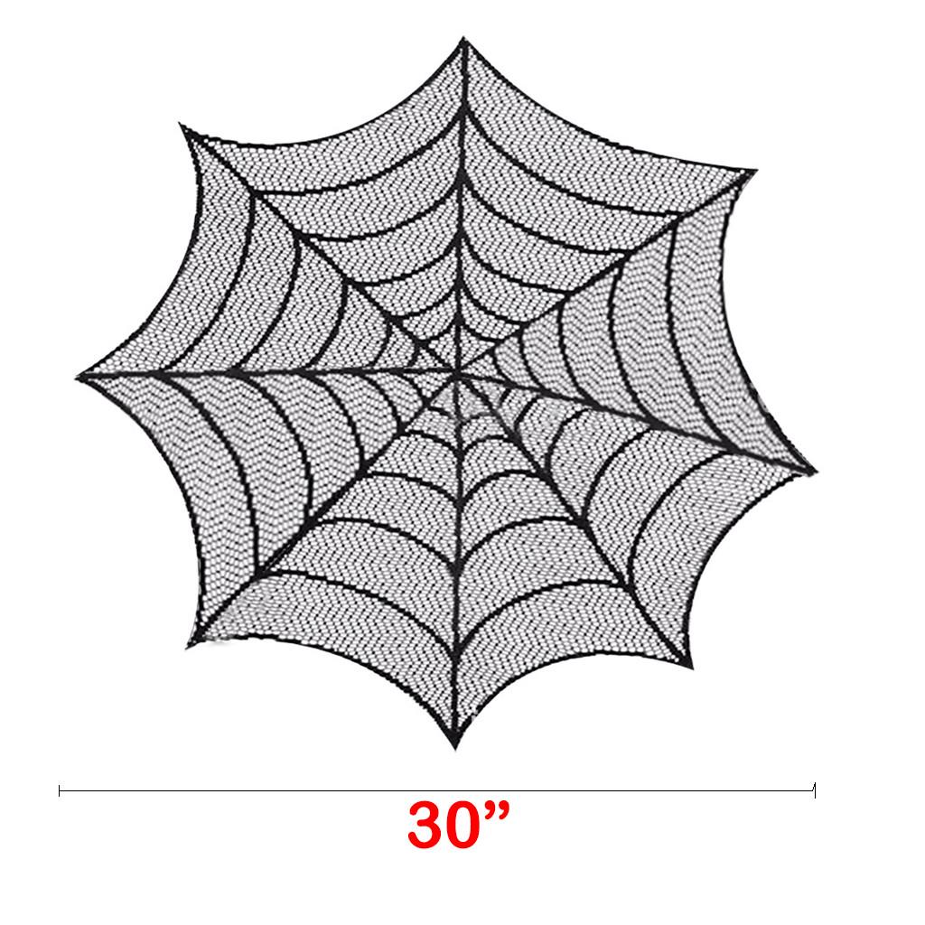 

2025 Halloween Spider Round Web Tablecloth Topper Covers Fireplace Table Party Decor Halloween Decoration Web Cloth Cover разноцветный