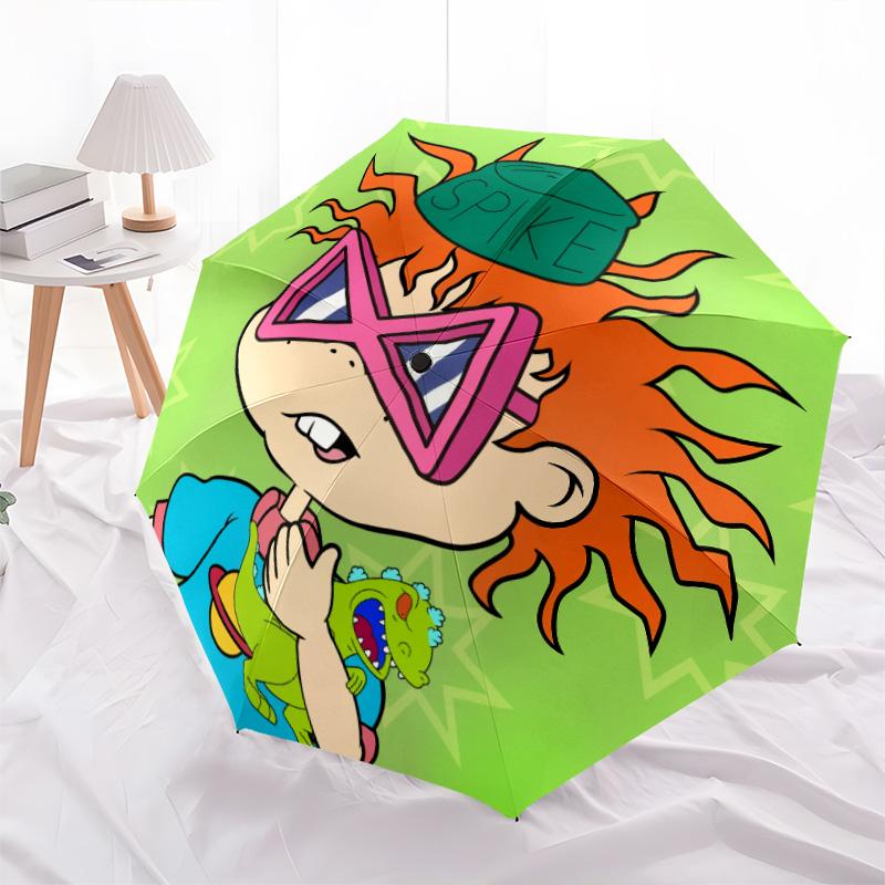 Rugrats pattern, automatic folding umbrella, portable and foldable design, 8 ribs, a Christmas or birthday gift.