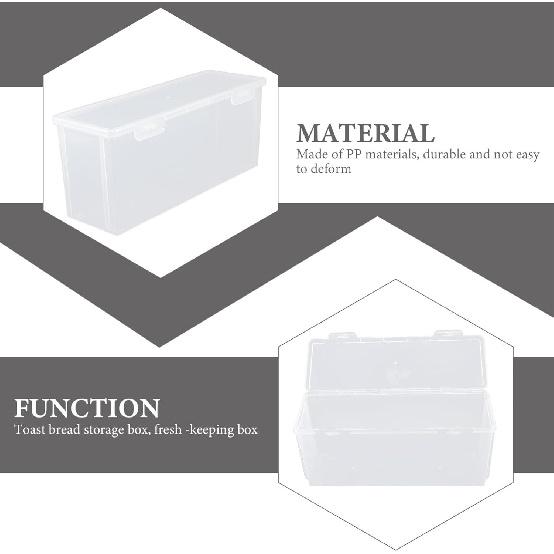 Kichvoe Airtight Toast Container Clear Food Fresh Keep Box for Fruits Snacks Medium Long Fridge Organizer for Kitchen Storage