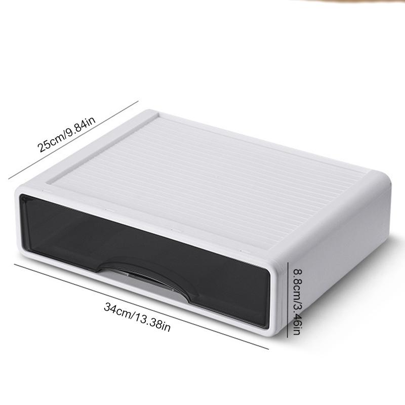 Desktop Storage Letter Plastic Gray Box Small Items Storage Document Tray Home Office Drawer For Pen Note Girls Makeup Organizer