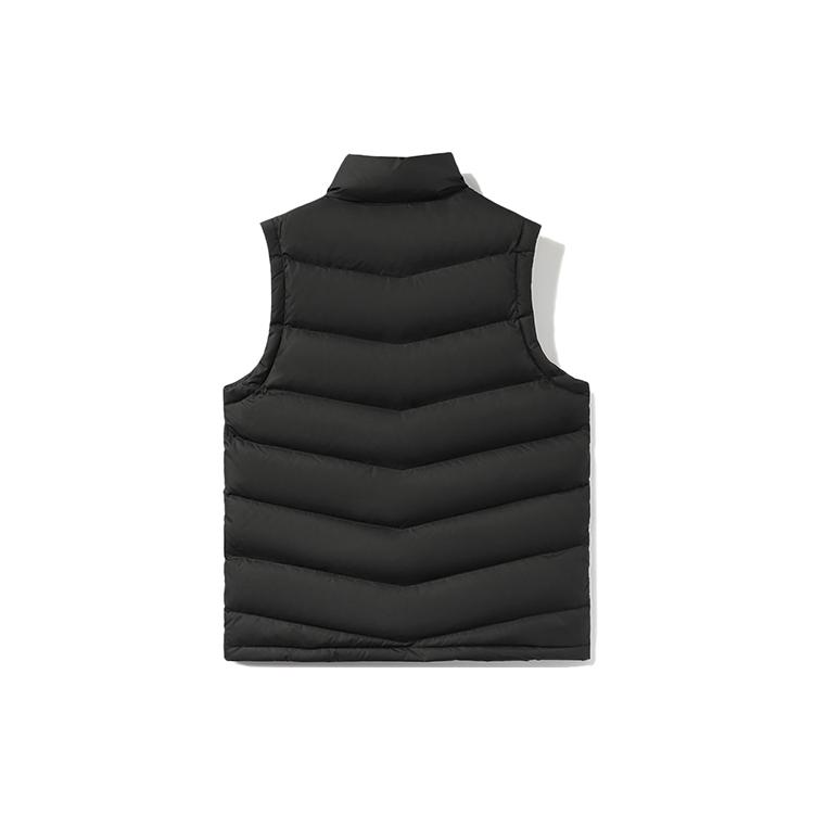 Li Ning Sports Fashion Collection Down Vests Men's Black Stand Collar Moderate Urban Techwear AMRR063-5