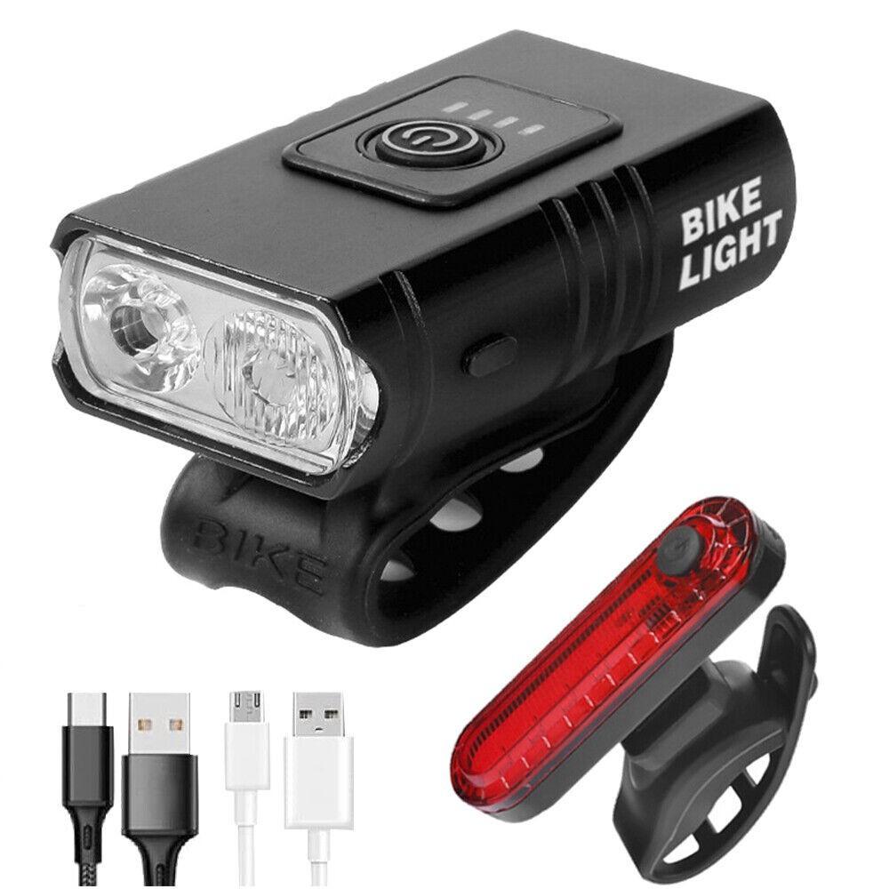 bicycle light LED SET rechargeable waterproof front light + taillight de