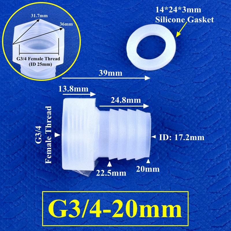 PP Direct Connector G1/2" 3/4" Female Thread To 4~25mm Barb Joint Micro Irrigation Garden Water Pagoda Hose Joint Aquarium Tank Fittings