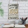 2D Flaches Vintage Metall Aluminium Dekoratives Schild (8'' X 12''), Hergestellt 1953, Perfekt gereift, Original Retro Wandkunst, Lebende Legende Heimdekoration für