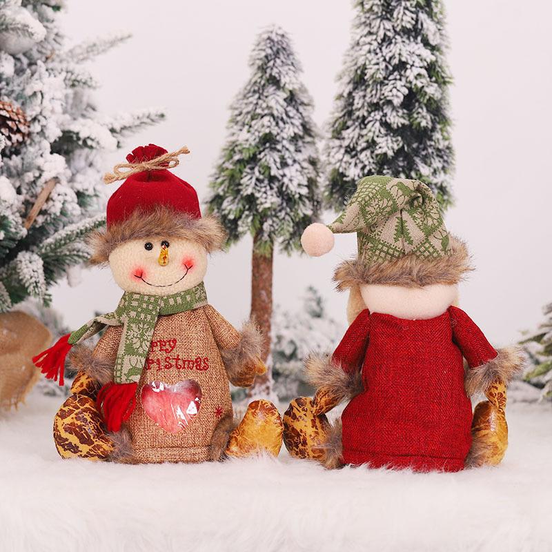 Linen Zipper Love Apple Bag Christmas Party Atmosphere Gift Bag Festival Creative Doll Candy Bag Children's Gift Bag Fun