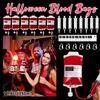 10-80Pack Halloween Blood Bags for Drinks 11.8oz Reusable Drink Bags Pouches for Adults Alcohol for Vampire Cosplay Nurse Party