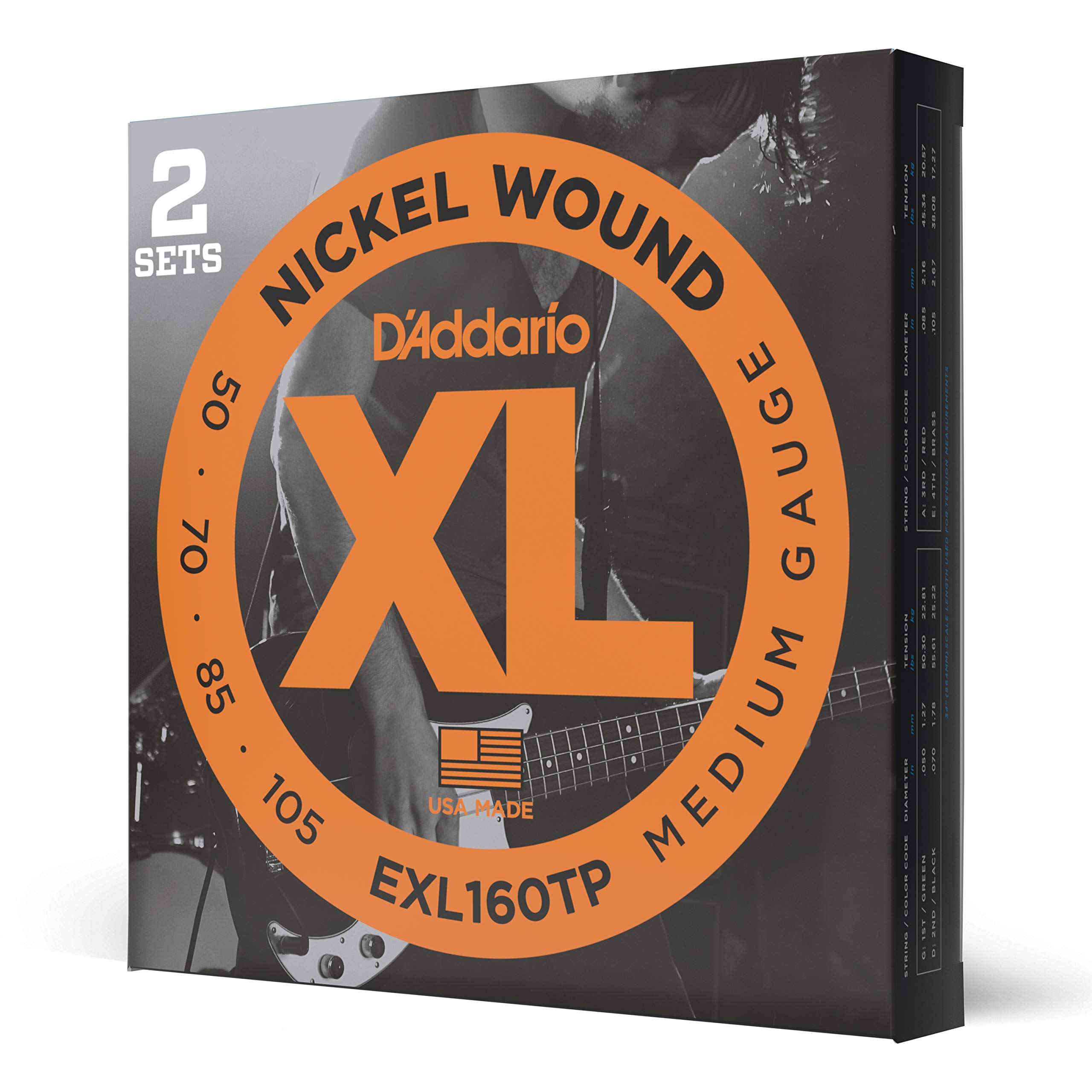 

Никелевые струны для бас-гитары удлиненной мензуры EXL160TP Набор D Addario .050-.105 2 комплекта [ ]