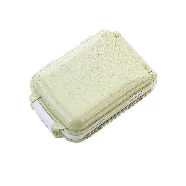 Three-Layer Portable Japanese Folding Medicine Box - Eight-Grid Weekly Pill Organizer for Travel северный зеленый