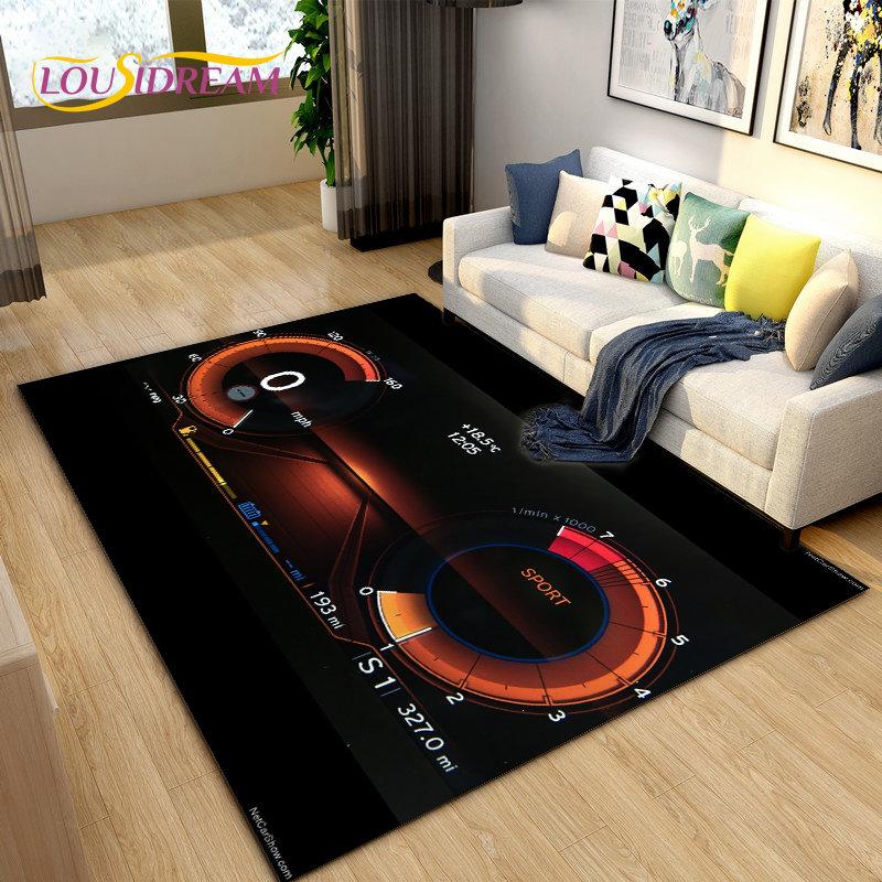 3D Car Racing Dashboard Area Rug,Carpet Rug for Living Room Bedroom Sofa Kitchen Doormat Decoration,Kids Play Non-slip Floor Mat