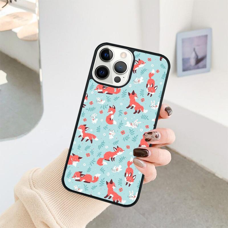 Red Fox Pattern Phone Case For iPhone 17 Air 16 15 14 11 12 13 Pro  MAX Plus coque Cover Shell
