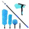 Double-Sided Window Cleaning Kit with Extension Pole and Squeegee for High-Rise Windows