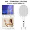 Electric Fly Swatter Handheld Fly Killer and Mosquito Trap Lamp Safe Rechargeable for Home Office Backyard Patio Camping