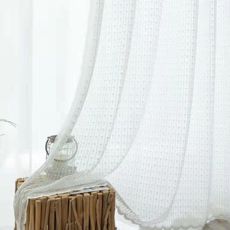 1 szt. Koronkowa zasłona w kwiaty, perforowana, okienna, przezroczysta, dekoracja domu