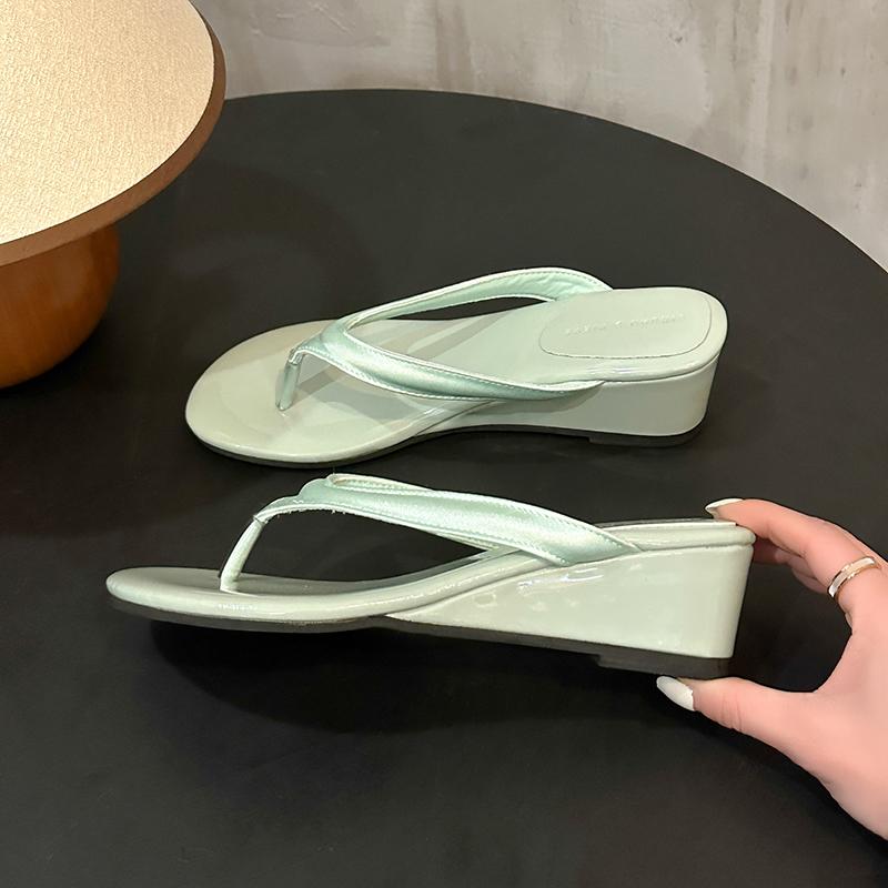 

Босоножки на высоком каблуке Женские шлепанцы Летняя уличная обувь Леопардовый принт Слипоны Тапочки Резиновая подошва Удобный стиль для отдыха 35 зелёный