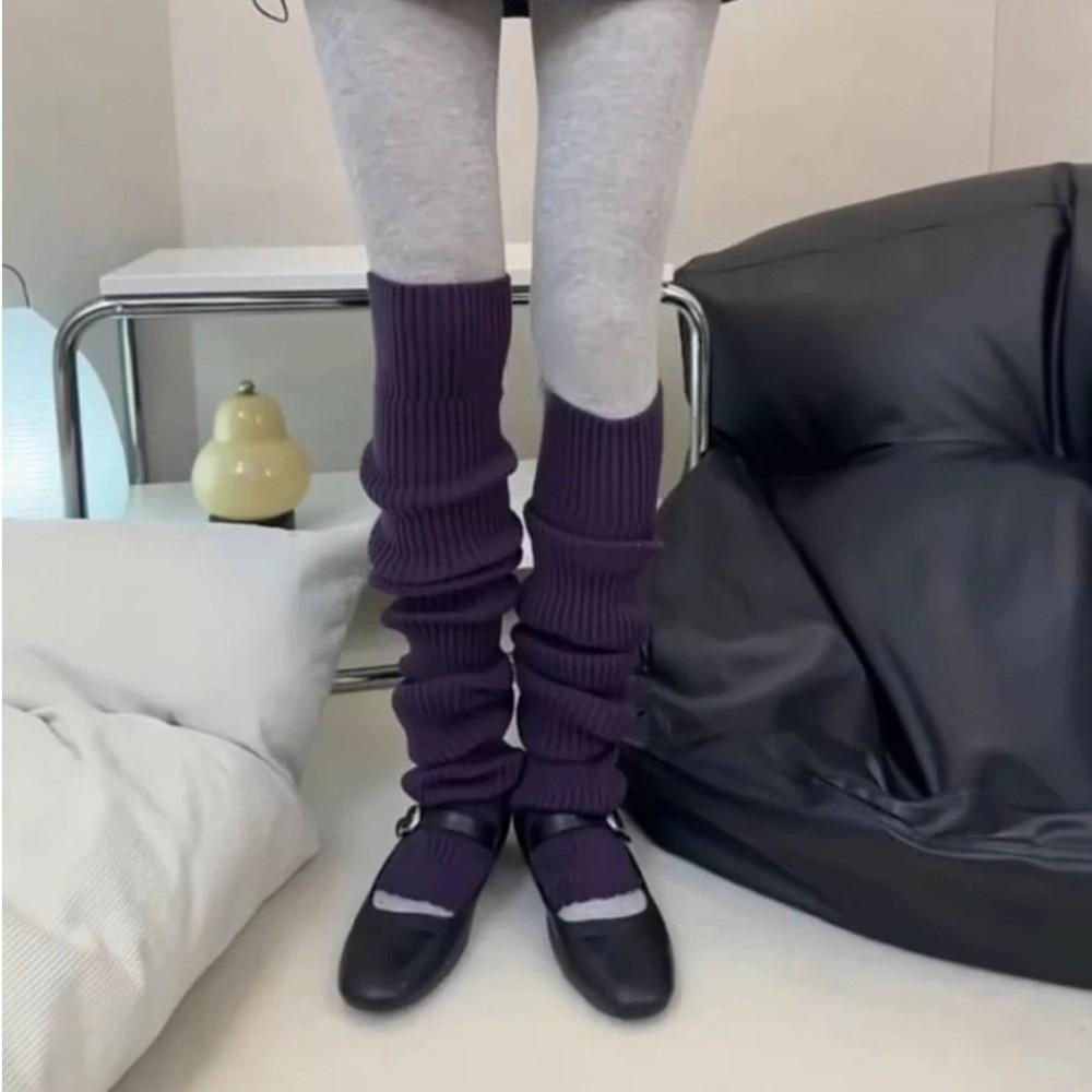 Einfarbige Plüschsocken Über Knie Röhre Ballett Joghurt Beinwärmer JK Lange Beinsocke Herbst