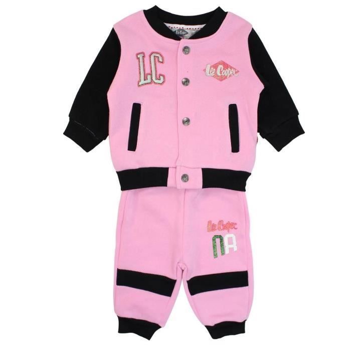 Ensemble jogging - Lee Cooper - GLC10101 JG S1-3M - Rose - Manches longues - Multisport