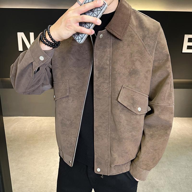 Leather Jacket Men's Motorcycle Style Fashionable Men's Jacket