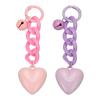 [PATIKIL] Cute Heart Keychains, Set of 2, for Women, Plastic Heart Bag Decorations for Handbags, Cars, Purses, Backpacks, and Wallets, PinkPurple