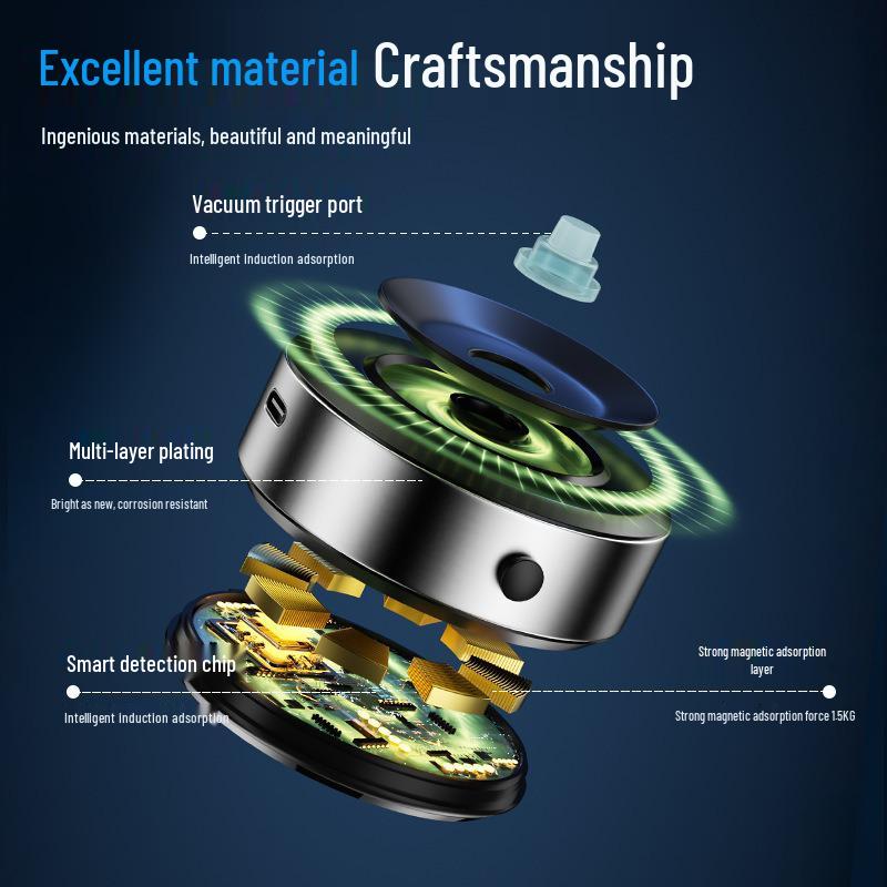 X8Q Magnetic Car Phone Holder: Universal Rotating Vacuum Mount with Screen Sticker Douyin-Compatible