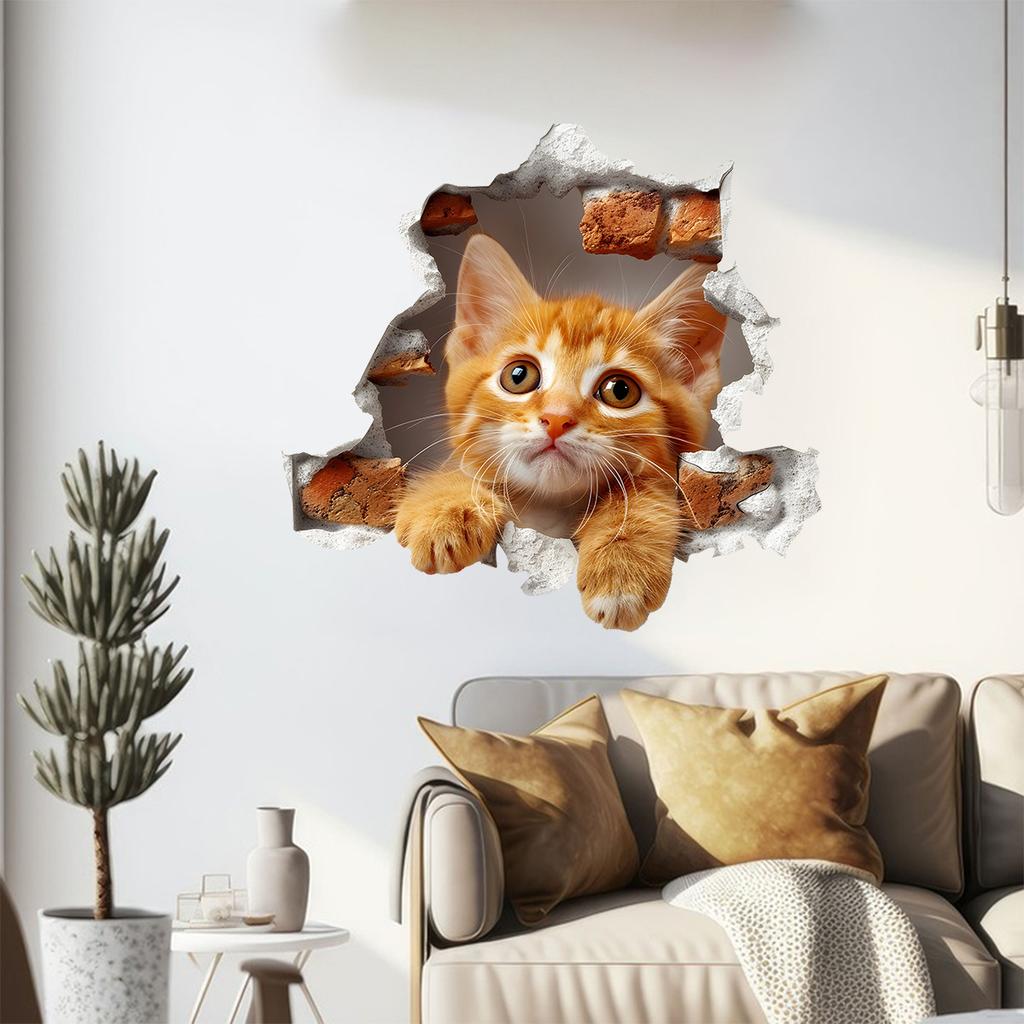 Cute Cat Wall Sticker Removable Adhesive for Kids Room Nursery Kindergarten Home Decor Wall Decals
