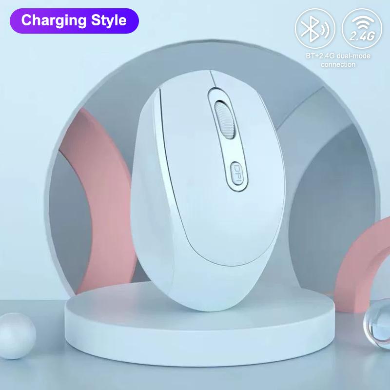 Mouse Wireless USB Ricaricabile Bluetooth Silenzioso 2.4G Mouse da Gioco Ergonomico per Macbook Notebook PC Laptop Ufficio