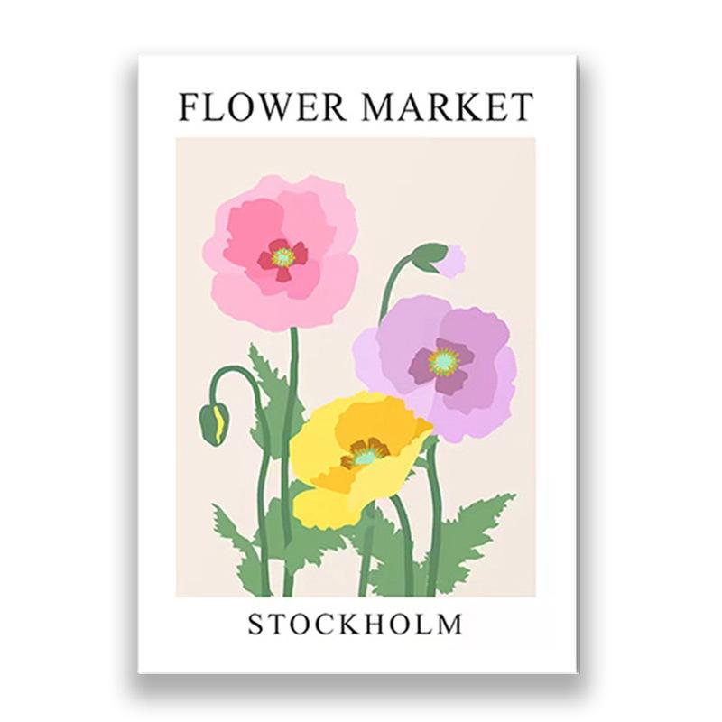 

Плакаты на цветочном рынке, красочные розы, тюльпаны, настенное искусство, декор, холст, картина, скандинавский интерьер спальни, эстетика, украшение картины 20x30cm