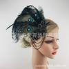 Halloween Peacock Feather Hair Clip With Rhinestones Tassel Headband Women Costume Party Wedding Photoshoot 1920s Flapper