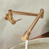 Antique Bronze Pot Filler Tap Wall Mounted Foldable Single Cold Kitchen Faucet Black Sink Tap Rotate Folding Spout  Brass