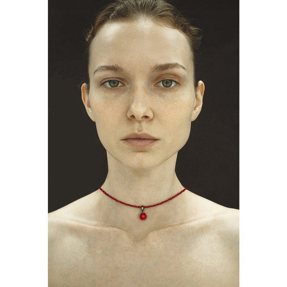 [Hazina] 2Mm Red Coral Necklace - Red Coral